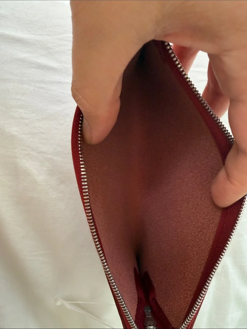 Saturdays New York City Cherry Red vegan Leather Zip Pouch